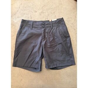 Prana Alana Short 7 Dark Iron Gray ReZion Hiking Outdoor Shorts Womens 4 NEW
